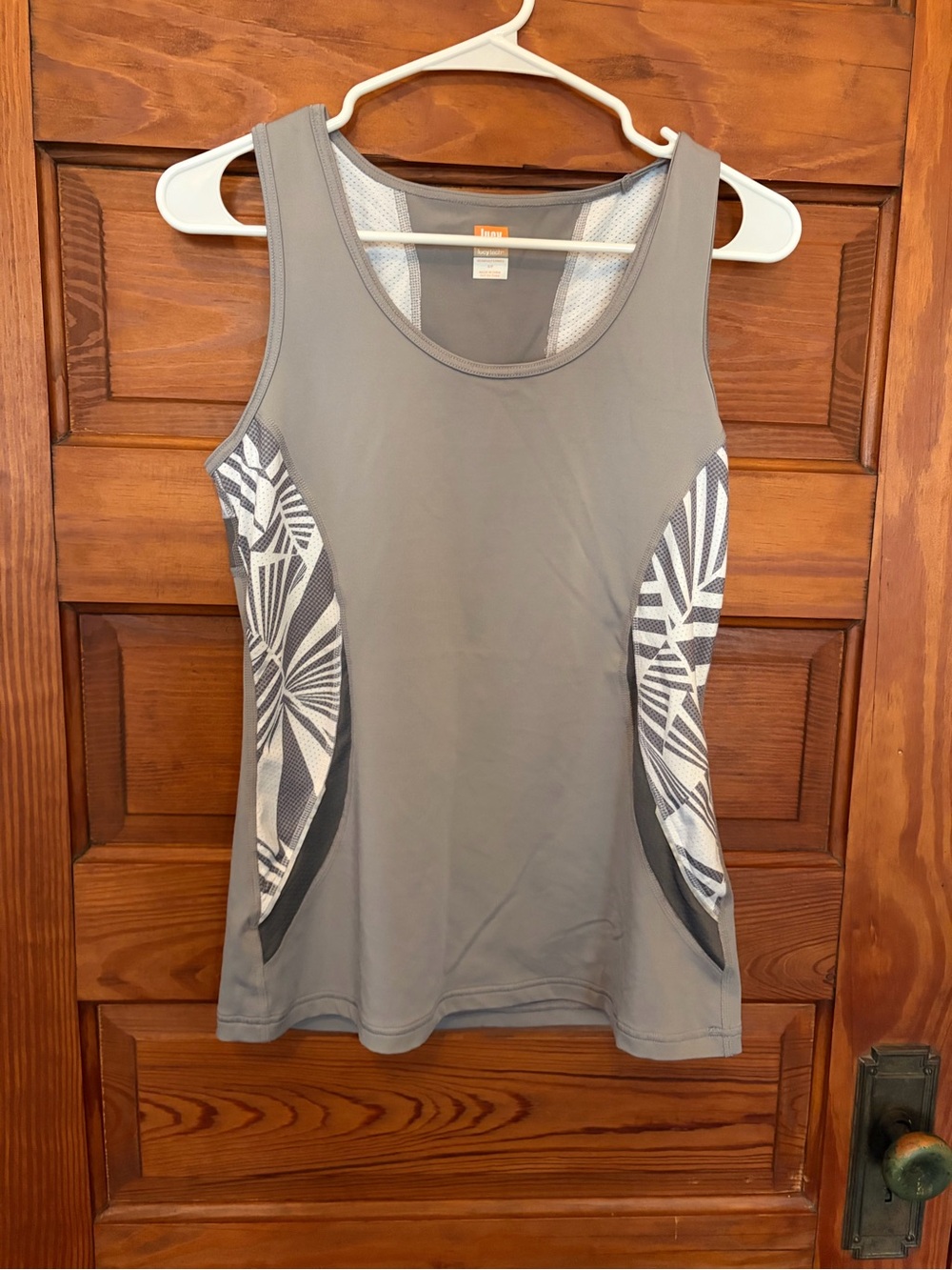Women’s Gray Athletic Tank Top with Geometric Panels Lucy size S